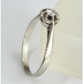 inel solitaire, edwardian. diamant & aur alb 18k. Marea Britanie